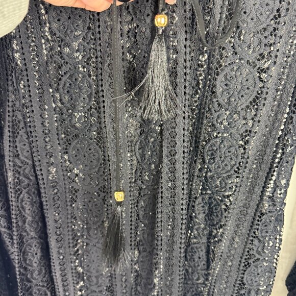 Pilyq Black Gold Noah Tunic Swim Coverup Dress Crochet Size M/L Medium/Large - Picture 5 of 14